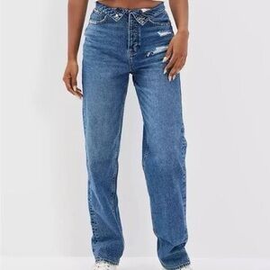 NWOT American Eagle Outfitters Thick Denim Jeans. Fold-over style. Never worn.